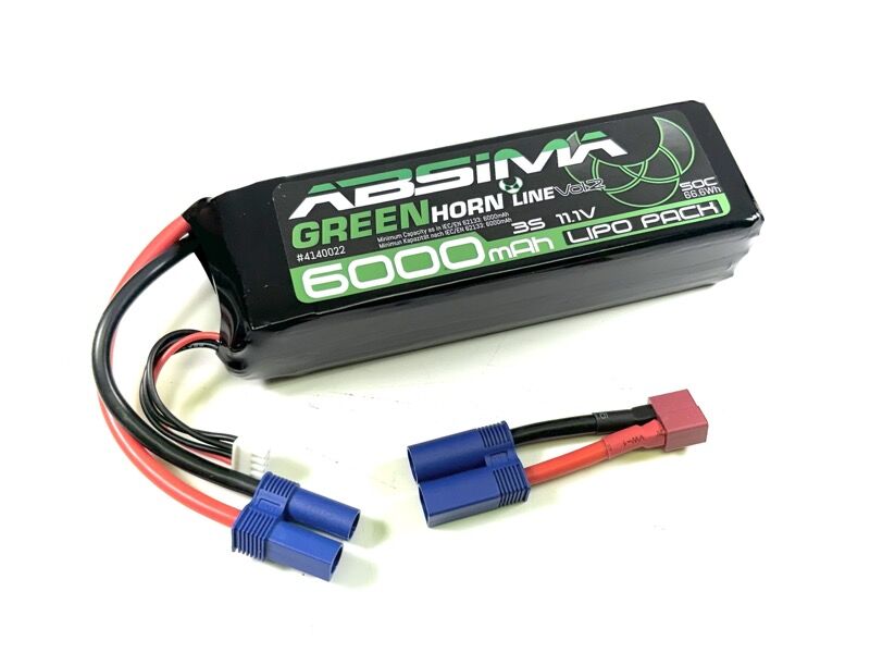 Absima Greenhorn Vol.2 LiPo Stick Pack Akku 3S 11,1 V 6000 mAh 50C Softcase (EC5/T-Stecker) / 4140022