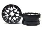 Metsafil Beadlock Wheels PT-MESH 2.2 Zoll Alu-Felgen ohne Radnabe, schwarz/schwarz (2 St.) / MT2210BB