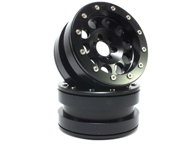 Metsafil Beadlock Wheels PT-REVOLVER 2.2 Zoll Alu-Felgen ohne Radnabe, schwarz/schwarz (2 St.) / MT2220BB