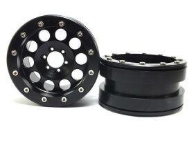 Metsafil Beadlock Wheels PT-REVOLVER 2.2 Zoll Alu-Felgen ohne Radnabe, schwarz/schwarz (2 St.) / MT2220BB