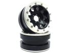 Metsafil Beadlock Wheels PT-REVOLVER 2.2 Zoll Alu-Felgen ohne Radnabe, schwarz/silber (2 St.) / MT2220BS