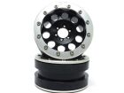 Metsafil Beadlock Wheels PT-REVOLVER 2.2 Zoll Alu-Felgen ohne Radnabe, schwarz/silber (2 St.) / MT2220BS