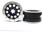 Metsafil Beadlock Wheels PT-REVOLVER 2.2 Zoll Alu-Felgen ohne Radnabe, schwarz/silber (2 St.) / MT2220BS