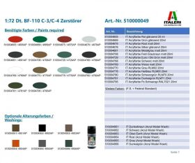 ITALERI 1:72 Dt. BF-110 C-3/C-4 Zerstörer / 510000049