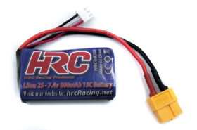 HRC Racing Battery Li-Ion 2s 7.4V 800mAh 15C No Case XT60...