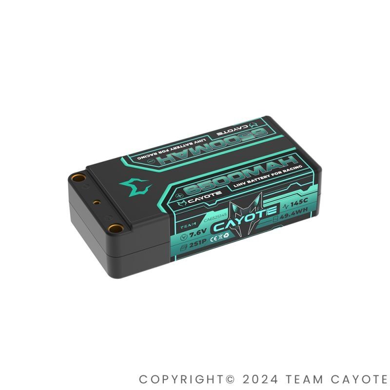 Team CAYOTE Racing Lipo Battery, 145C, 6500mAh, 7.6V, 49.4Wh / CA652S145