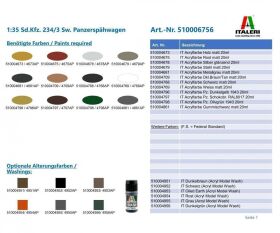 ITALERI 1:35 Sd.Kfz. 234/3 Sw. Panzerspähwagen /...