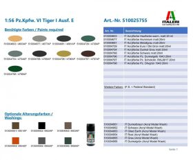ITALERI 1:56 Pz.Kpfw. VI Tiger I Ausf. E / 510025755