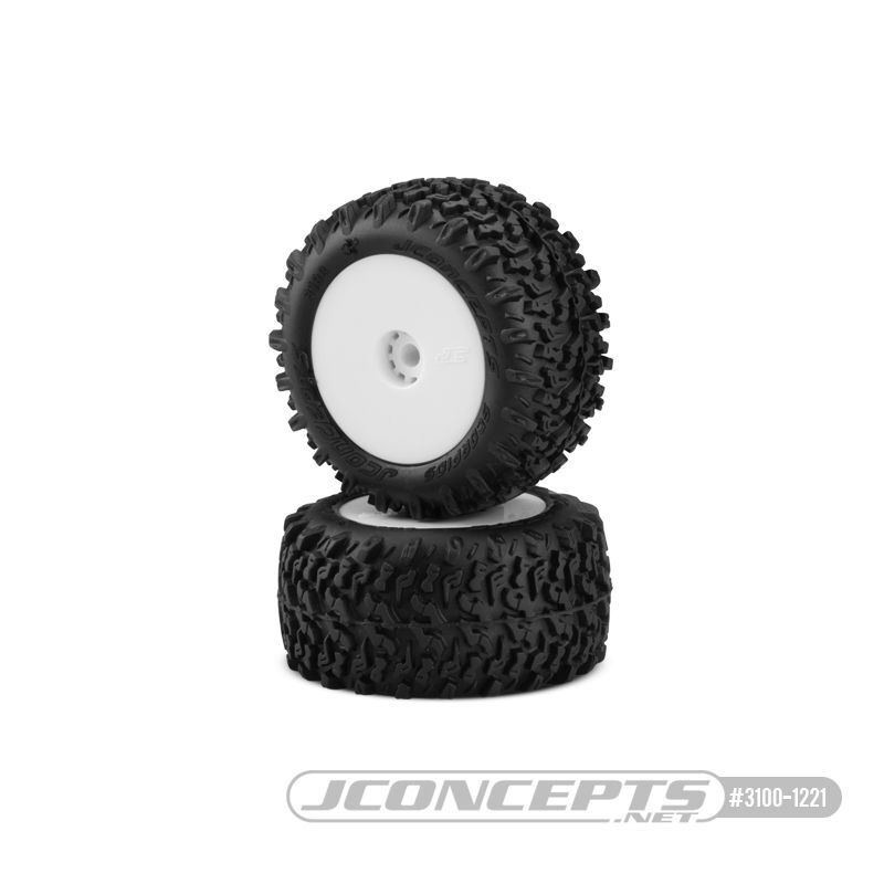Jconcepts Scorpios green compound pre-mounted, white wheels / JC-3100-1221