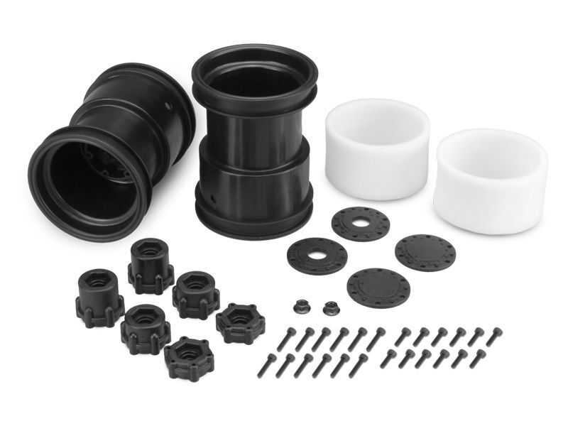 Jconcepts Tribute 2.6 x 3.6 Monster Truck wheel w/ adaptors (black) 2p / JC-3377B