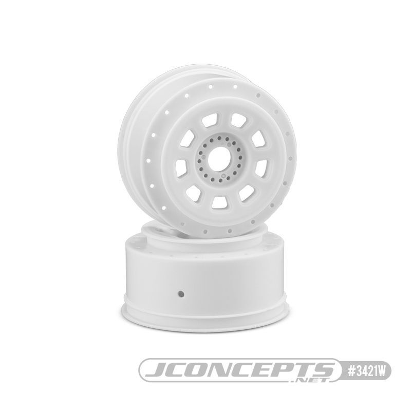 Jconcepts 9-shot 17mm hex SCT tire wheel white, 2pc. / JC-3421W