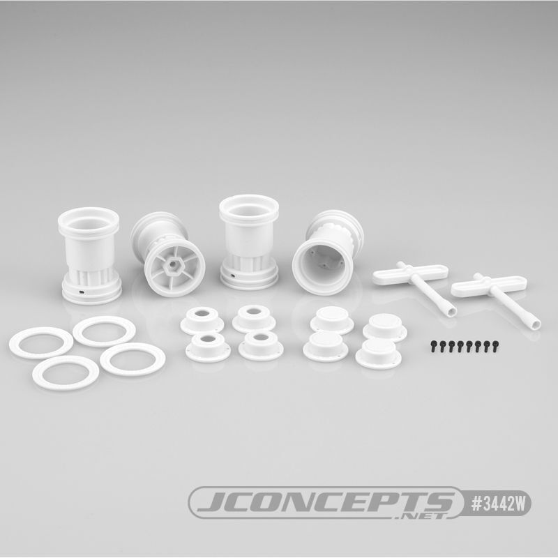 Jconcepts Tribute Truck wheel w/ accessories (white) 4pc. / JC-3442W