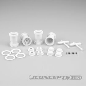 Jconcepts Tribute Truck wheel w/ accessories (white) 4pc....