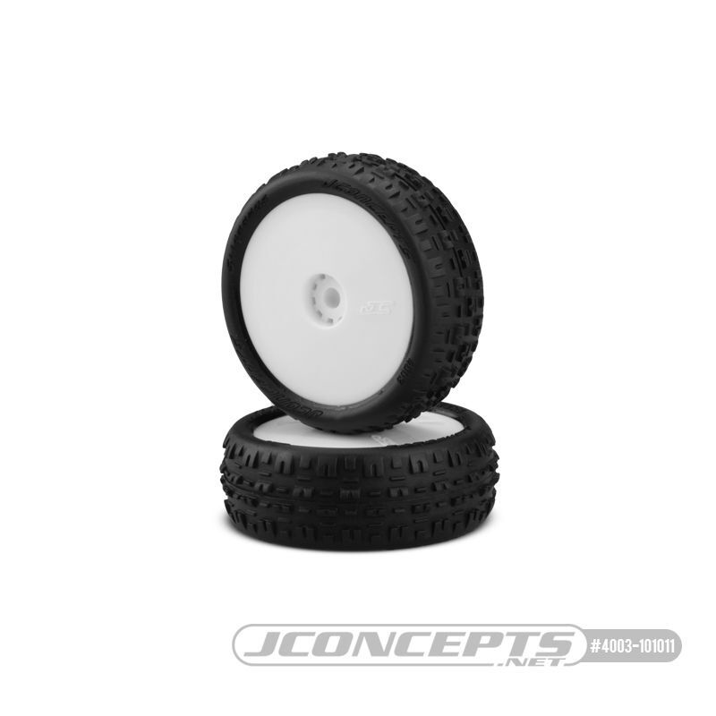 Jconcepts Swagger pink compound pre-mounted, white wheels front / JC-4003-101011