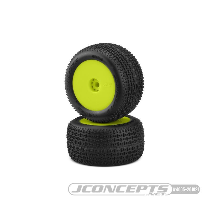 Jconcepts Twin Pin pink compound pre-mounted, yellow wheels rear / JC-4005-201021