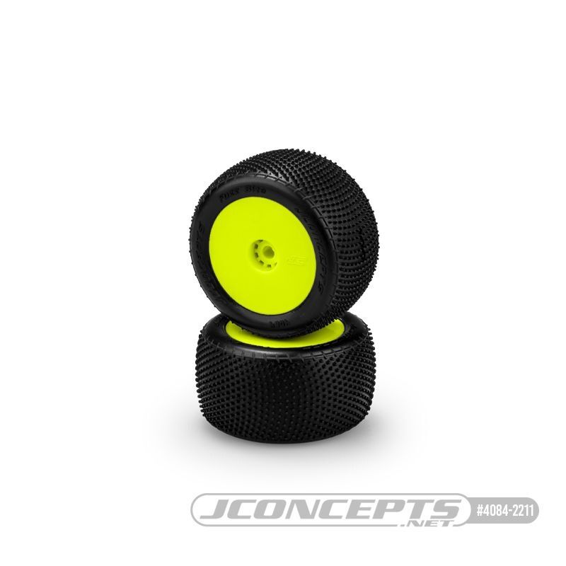 Jconcepts Fuzz Bite pink compound pre-mounted, yellow wheels rear / JC-4084-2221