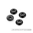 Jconcepts 7mm low-profile aluminum wheel nut black, 4pc / JC-5216-2