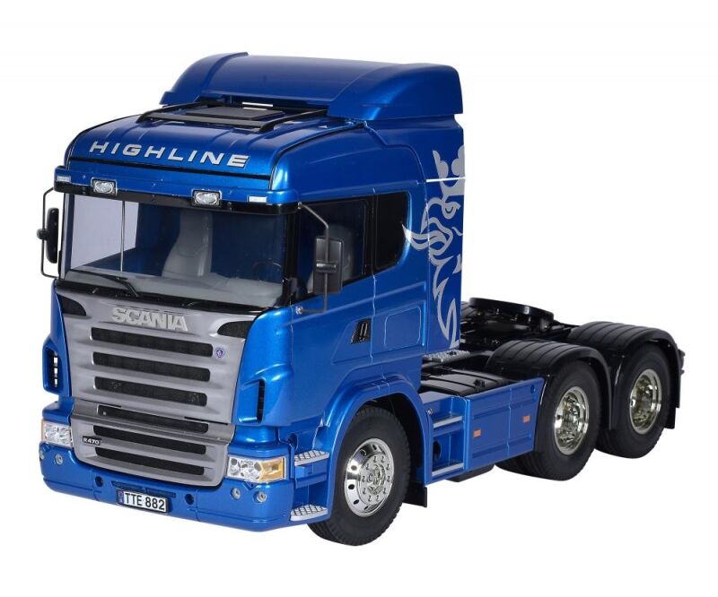TAMIYA 1:14 RC Scania R620 6x4 Highl.blau lackierte Karosserie / 300056327