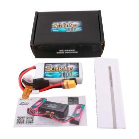 GensAce Soaring LiPo 2S 7.4V-1000-30C (XT60) 69.5x54x11mm 63g G-Tech / GE1-1000-2X6GT
