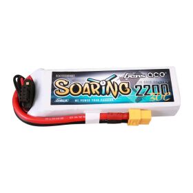 GensAce Soaring LiPo 3S 11.1V-2200-30C(XT60) 107x34x21mm...