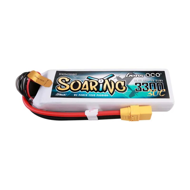 GensAce Soaring LiPo 4S 14.8V-3300-30C (XT90) 137x42.5x26mm 331g GT / GE1-3300-4X9GT