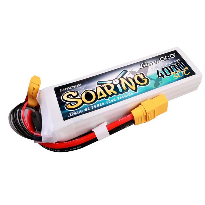 GensAce Soaring LiPo 3S 11.1V-4000-30C(XT90) 136x42.5x22.5mm 290g GT / GE1-4000-3X9GT