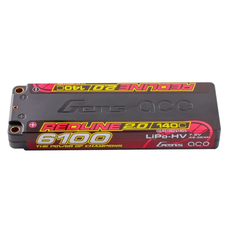 GensAce Redline 2.0 Low Prof 2S HV 7.6V-140C-6100 139x47x18.5mm 226g / GEA61002S14D5