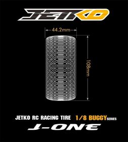 Jetko J One Comp. Ultra Soft Belted auf Felge Revo weiß 1:8 (2) / JK1009CUSRW