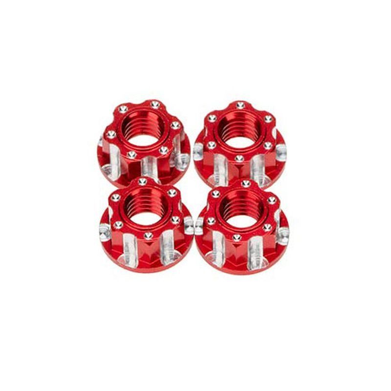 H-SPEED Alu M4 Radmutter - gezahnt - rot / HSPX082