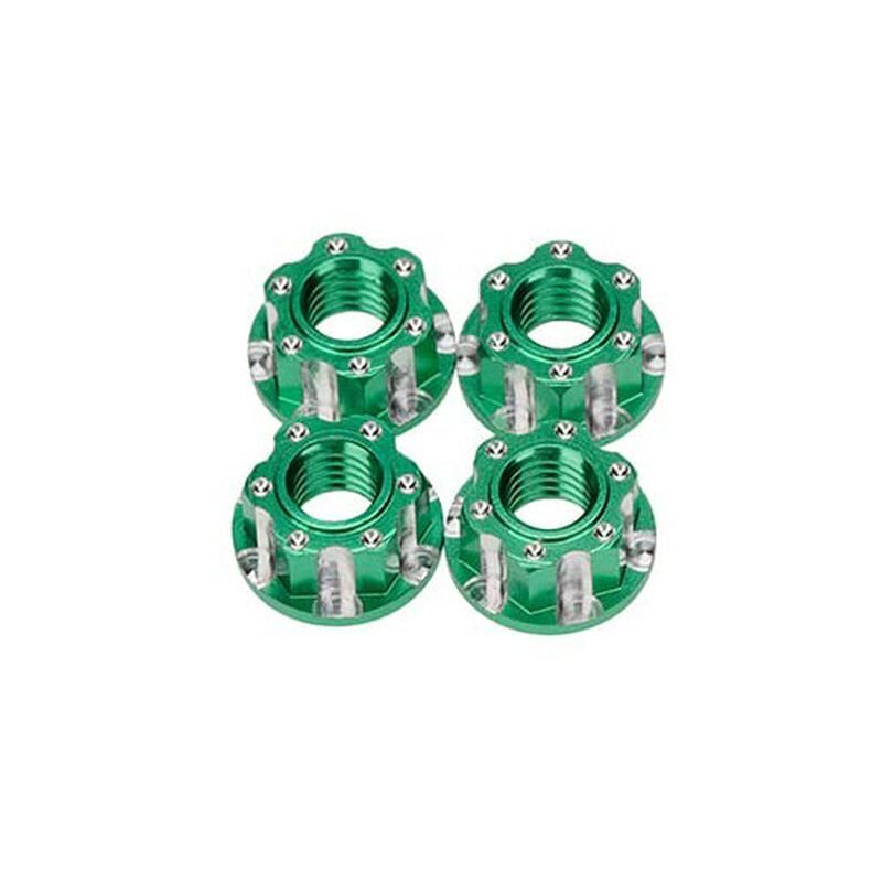 H-SPEED Alu M4 Radmutter - gezahnt - grün / HSPX085