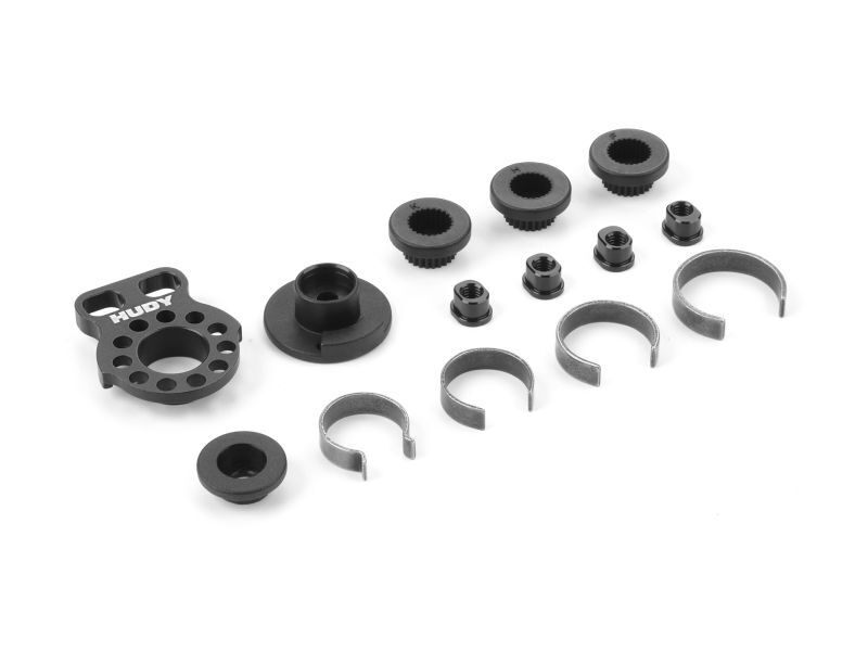 HUDY ALU ADJUSTABLE SERVO SAVER 1/12 - SET / HUD293351