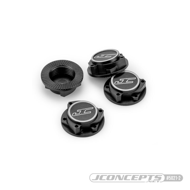 JConcepts 17mm Punisher clutch wheel nut, 4pc black / JC-5021-2