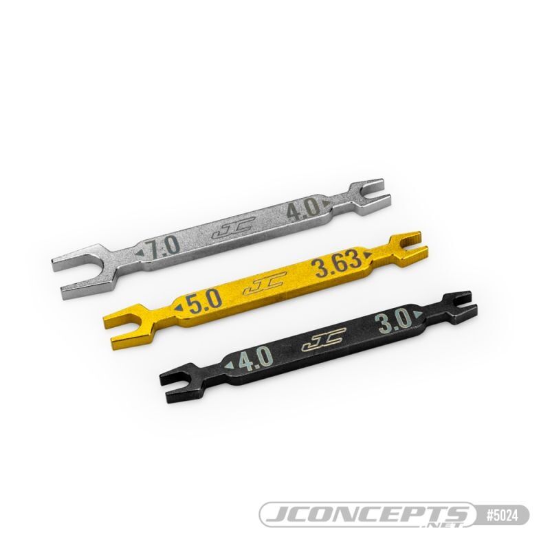 JConcepts Combo open wrench set 3pc 3.0, 4.0, 3.63, 5.0, 4.0, 7.0 / JC-5024