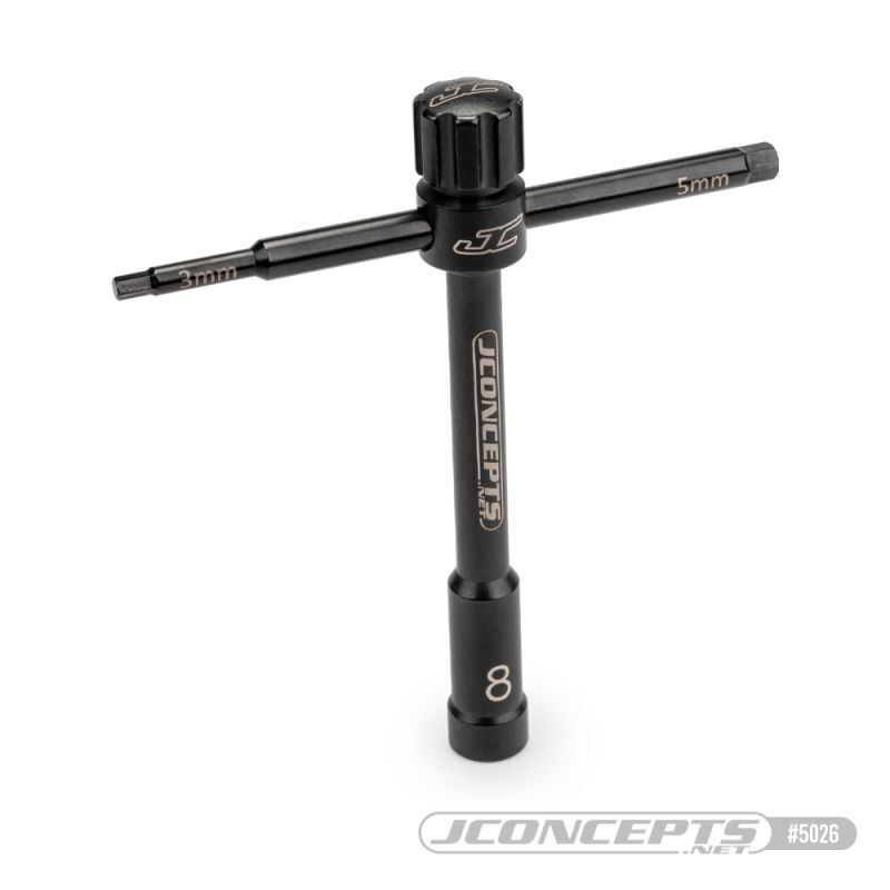 JConcepts Multi-wrench, black 8mm glow plug, 3mm, 5mm wrench / JC-5026