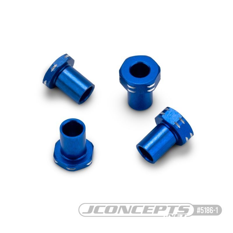 JConcepts Aluminum caster hat bushings, 4pc blue / JC-5186-1