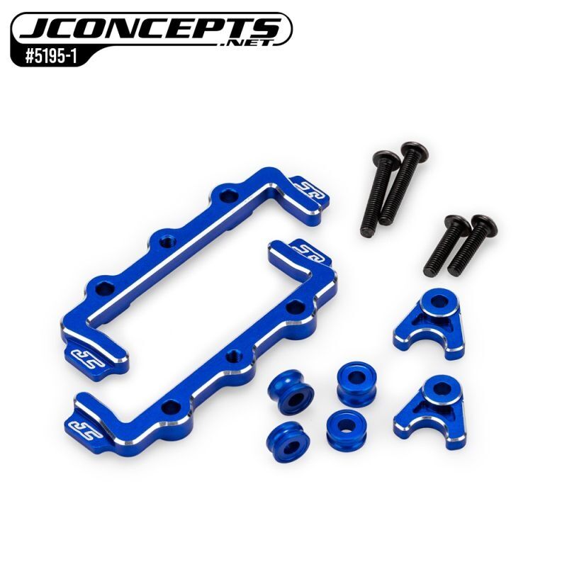 JConcepts RC10B7 Aluminum battery hold and swing, set blue / JC-5195-1