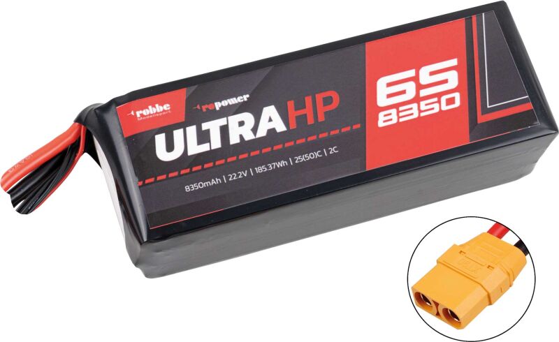 Robbe Modellsport RO-POWER ULTRA HP 8350MAH 22,2V 6S 25(50)C LiPo Akku XT-90 (185,4Wh) / 7423