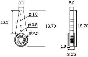 Robbe Modellsport Alu Servohebel 15Z (15T) Mini 13,5mm Kompatibel zu KST, für Servoabtriebe mit 3,8mm Durchmesser / 91280003