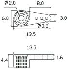 Robbe Modellsport Alu Servohebel 15Z (15T) Mini 8mm KST kompatibel, für Servoabtriebe mit 3,8mm Durchmesser / 91280002