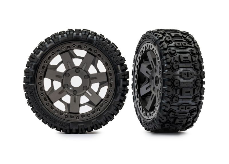 TRAXXAS Reifen auf Felge 3.0 grau, Sledgehammer Reifen / TRX9073
