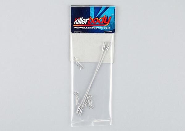 Killerbody Karosserieklammern (4Stk.) mit Metallseil 100mm (2 Stk.) / KB48362