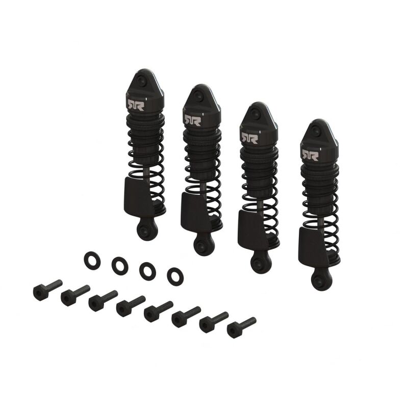 ARRMA Aluminum Shock Set 58mm Length 1000 cSt Oil (4) Black: GROM / ARA-1567