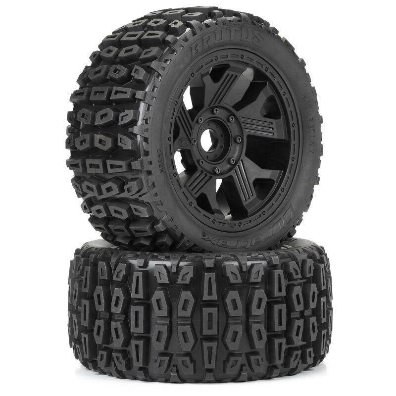 Duratrax 1/6 Brutus F/R 5.7 Monster Truck Tires MTD 24mm Black Ripper (2) / DTX565010