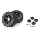 Duratrax 1/6 Brutus F/R 5.7 Monster Truck Tires MTD 24mm Black Ripper (2) / DTX565010