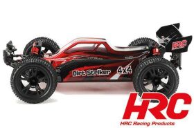 HRC Racing Auto 1/10 XL Elektrisch- 4WD Buggy RTR HRC NEOXX Brushed Dirt Striker V2 ROT/SCHWARZ / HRC15002BR-1