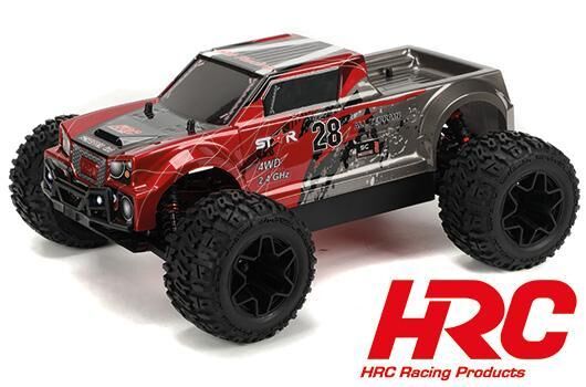 HRC Racing Auto 1/10 XL Elektrisch- 4WD Pickup Truck RTR HRC NEOXX Brushless Scrapper V2 ROT/SCHWARZ / HRC15012BL-1