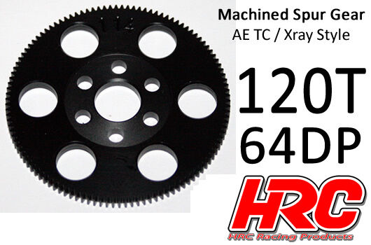 HRC Racing Hauptzahnrad 64DP Low Friction Gefräst Delrin Xray/AE/TM Style 120Z / HRC764120X