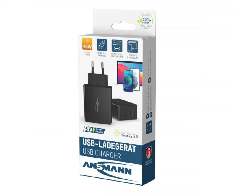 CARSON Ansmann USB/USB-C Netzteil 45W / 500607019