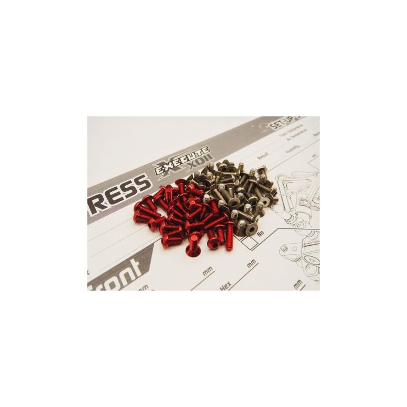 Hiro Seiko Execute XQ11 Titan/Alum Hex Socket Screw Set [Red] / HS-48921