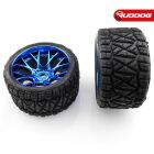 Sweep Land Crusher all terrain Belted tire Blue wheels 1/2 offset (146mm Diameter) 2pcs / SR-SRC1004BC